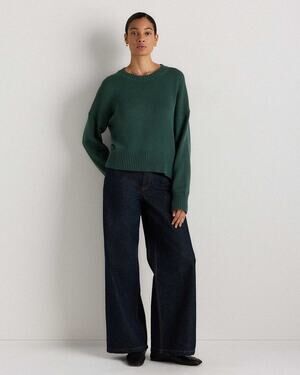 Quince Deep Forest Green Crewneck Sweater